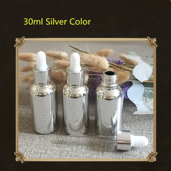 30PCS Ulei Esențial Flacon Cosmetic Ambalare Sticle, Aur, Argint Sticla Lotiune Dropper Sticla , Sticla Dropper Sticla de 10 ML 15 ML 30 ML