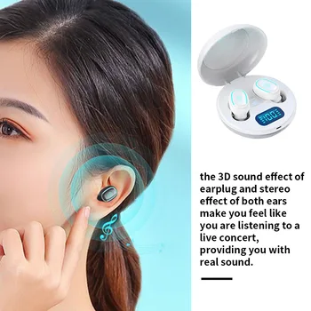 A10 TWS Bluetooth 5.0 HiFi Wireless In-Ear Căști cu Digital de Încărcare Cutie Touch Control Anulare a Zgomotului Căști fără Fir