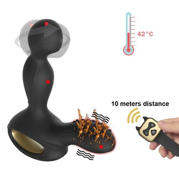 Încălzire Rotație Anal Plug Vibrator Sex Masculin, Prostata Pentru Masaj G-Spot Stimulator De La Distanță Fără Fir Dopuri Anale Mașină De Jucarii Sexuale Pentru Bărbat