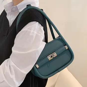 Elegant, Feminin Pătrat Axila sac 2020 Moda Noua de Calitate din Piele PU pentru Femei Geantă de mână de Designer de Epocă Umăr Geanta Messenger