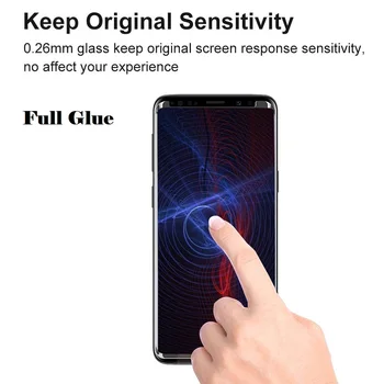 3D Full Adeziv Sticla Temperata Pentru SAMSUNG Galaxy S7edge Caz Prietenos Plin de Lipici Ecran Protector Pentru Galaxy S8 S9 Plus Note8 9
