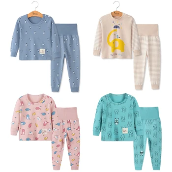 Baieti Pijamale Fete Noi Toamna Mâneci Lungi Îmbrăcăminte pentru Copii Pijamale de Bumbac Pijama Seturi Pentru Copii 2 3 4 5 6 Ani