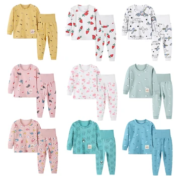 Baieti Pijamale Fete Noi Toamna Mâneci Lungi Îmbrăcăminte pentru Copii Pijamale de Bumbac Pijama Seturi Pentru Copii 2 3 4 5 6 Ani