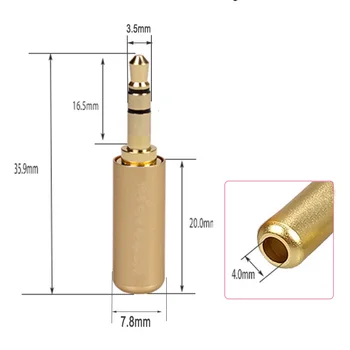 100buc Mini Jack 3.5 mm 3 Pol de sex Masculin Plug Placat cu Aur Plug Tub de Aluminiu 3Pin 1/8