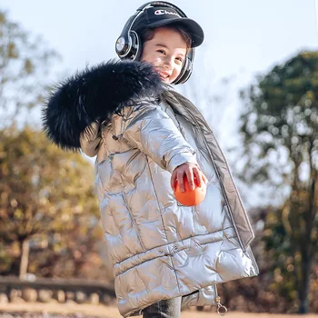 2020 Copii Nou În Jos Jacheta Fete Luminoase De Culoare Waterproof, Windproof Mid-Lungime Palton Brand Adolescent Fete Îmbrăcăminte De Iarnă