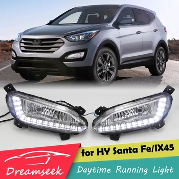 LED DRL pentru Hyundai Santa Fe IX45 2013 Diurne Lumina Lămpii de Ceață (Singur Orificiu)
