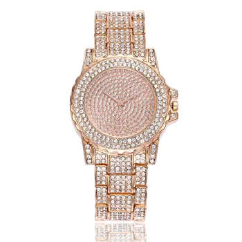 Femei Doamnelor Bling Diamante de Cristal Curea Ceas de Moda de Lux din Oțel Inoxidabil Cuarț Analogice Ceasuri de mana cadou relogio feminino