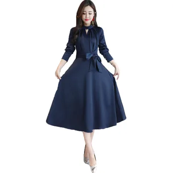 Noi de primăvară și toamnă pentru femei îmbrăcăminte coreeană stil elegant pentru femei de moda rochie se potrivesc slim fit lungime mijlocie plus dimensiune arc maneca lunga
