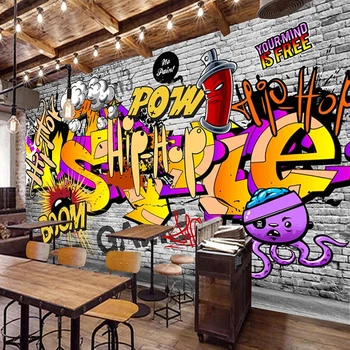 Personalizate 3D picturi Murale European Și American Graffiti Stradă KTV Bar cafenea Restaurant Fundal Foto de Perete Tapet Mural