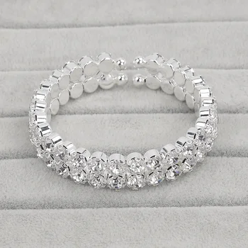 TREAZY Argint Culoare Cristal de Mireasa Seturi de Bijuterii Africane Stras Cravată Colier Bratara Set pentru Femei Accesorii de Nunta