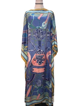 Lungime 130cm Bust 130 cm elegant de mătase imprimate Caftan lady rochii Stil Liber Dashiki Africane Musulmane femeile rochii lungi