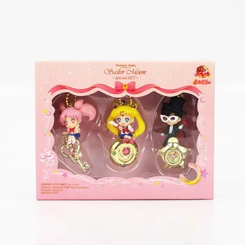 3pcs/lot 5cm Sclipire Dolly Sailor Moon Tsukino Chibi statele Unite ale americii Tuxedo Mask Mini PVC Cifre Jucării Pandantive