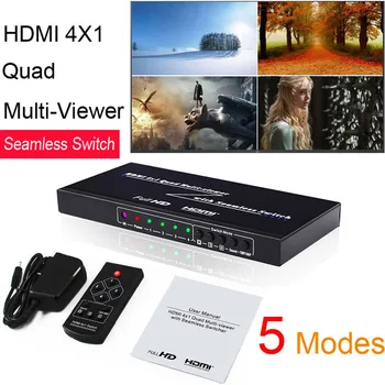 HDMI 4X1 Quad Multiviewer fără Sudură de Comutare Ecran în Timp Real Comutator Multi de Vizualizare a Imaginii 1080P Separator Separator video Converter