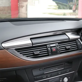 Auto Consola Bord Navigație Cadru Decorativ de Acoperire Garnitura Pentru Audi A6 C7 A7 RHD Accesorii de Interior din Fibra de Carbon Autocolante