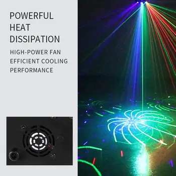 9-ochi RGB Lampa Disco DMX Control de la Distanță Stadiu Lumina Strobe Dj Led Lumina Laser de Halloween, de Crăciun Bar Partid Projetor Decor Acasă