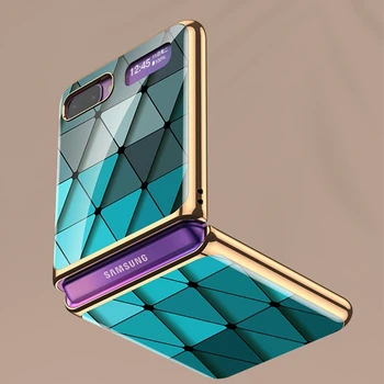 Pentru Samsung Galaxy Z Flip Caz De Pliere Telefon Mobil Caz Galvanizat Si Vopsit Ultra Subtire Sticlă Coajă Tare