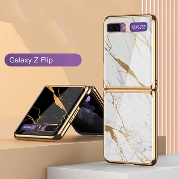 Pentru Samsung Galaxy Z Flip Caz De Pliere Telefon Mobil Caz Galvanizat Si Vopsit Ultra Subtire Sticlă Coajă Tare