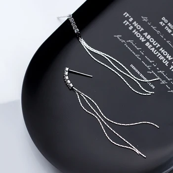 INZATT Real Argint 925 Cristal de Mult Tassel Cercei Pentru Femei Elegante de Petrecere Bijuterii Fine Minimalist 2019 Accesorii