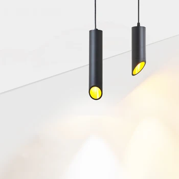 Estompat Cilindru Pandantiv cu LED-uri Lumini Tub Lung Lămpi Sala de Mese Magazin Bar Decor Cablu Pandantiv Lampă de Perete de Fundal Iluminat