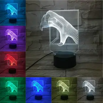 3D LED Lampă Acril Transparent Lumina de Noapte USB Senzor Tactil Copii de Desene animate Drăguț Animal de Jucărie Multicolore Lampa Birou Copii Prezenți