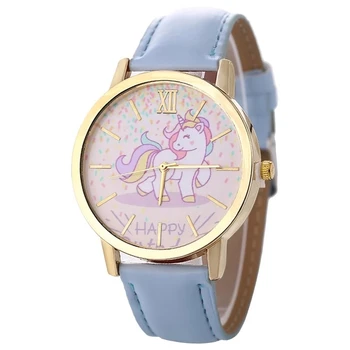 Moda fierbinte de vânzare bărbați și femei ceasuri lui copii unicorn din piele cu cuarț ceasuri copii, ceas