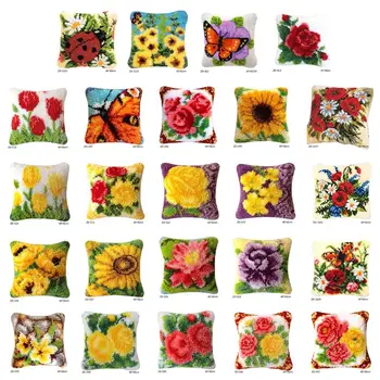 Serie de flori DIY Blocare Cârlig Covor Kit 3D Segment Broderie Perna Lână cruciulițe Set Covor Meserii