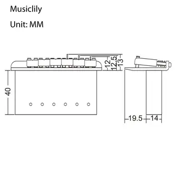 Musiclily Pro 54mm Tremolo Bridge Set de Montaj pentru Strat Stil Chitara Electrica, Aur