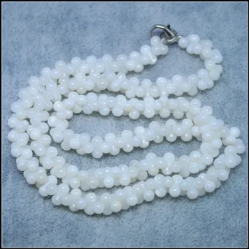 Naturale Coajă colier alb mama de perla coliere coliere pentru farmecele femeilor colier pentru nunta sau să se căsătorească cu dimensiunea 4x8mm