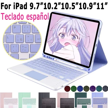 Touchpad-ul spaniol Caz de Tastatură Pentru iPad 9.7 2017 2018 5-6 Air 2 10.2 7 7 8 Air 4 2019 3 3 4 Pro 10.5 11 2020 1 2