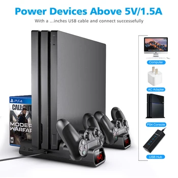 OIVO PS4/PS4 Slim/PS4 Pro Dual Controller Charger Consola Vertical Stand de Răcire Stație de Încărcare 4 Conector Pentru Playstation 4