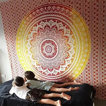 Mandala mare Indian Tapiserie de pe Perete Boem Plaja Poliester Mat Pătură Subțire de Yoga Șal Mat 200x150cm Pătură