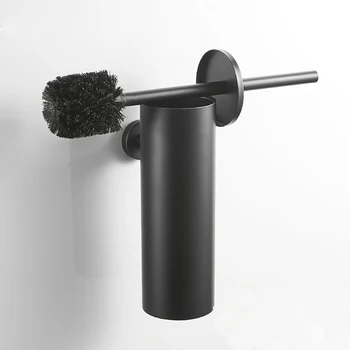 De Oțel Inoxidabil SUS 304 Negru Mat Deodorant Anti-miros Montat pe Perete Baie, Toaletă Titular Perie TH514