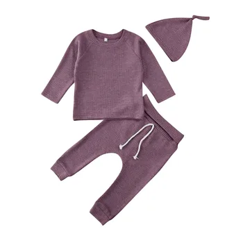 Copil Haine Fata Copil Nou-Născut Fată Băiat Cald Iarna Haine Cu Dungi Topuri Cu Maneci Lungi T-Shirt, Pantaloni, Costume