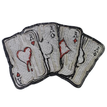 Broderie Insigna Card Poker Un Patch-uri de Fier pe Punk Biciclete Stil Aplicatiile de Decorare DIY Meșteșug