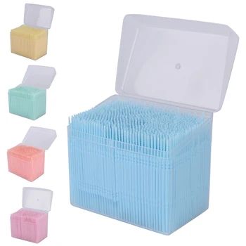 1100Pcs/cutie Mod de 2 6.3 cm Perie Interdentare scobitoare Igienă Orală Plastic scobitori en-Gros