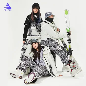 Costum De Schi Pentru Femei De Iarnă, Impermeabil, Windproof Îngroșa Zăpadă Cald Haine Femei Seturi De Schi Jacheta De Schi Și Snowboard Se Potriveste