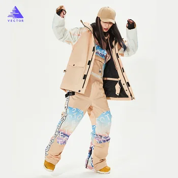 Costum De Schi Pentru Femei De Iarnă, Impermeabil, Windproof Îngroșa Zăpadă Cald Haine Femei Seturi De Schi Jacheta De Schi Și Snowboard Se Potriveste