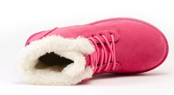 Dl Co 2020 Femei Iarna Zapada Ghete Cald Plat Plus Dimensiune Platforma Dantelă Sus Doamnelor Pantofi pentru Femei Nou Turma de Blană, piele de Căprioară Glezna Cizme