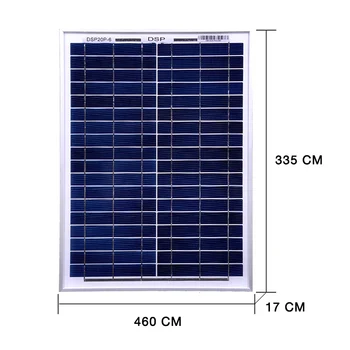 DOKIO 18 Volti 12V 20 watt Panou Solar de Mici dimensiuni China rezistent la apa Panouri Solare Seturi de Celule/Modul/Sistem/Home/Barca 10A 12/24V Controlle
