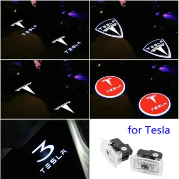 2 buc pentru Tesla Model S, Tesla Model 3 X Y-Led Portiera bun venit Lumina logo Proiector Laser lampă Fantoma Umbra Ușii lumina Accesoriul