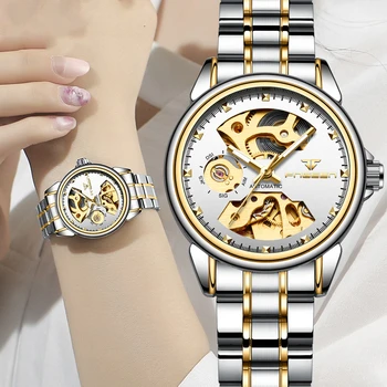 2019 Lux de sex feminin ceas automatic ceas mecanic de afaceri doamnelor ceasuri impermeabil gol roz mecanic ceas pentru femei cadouri