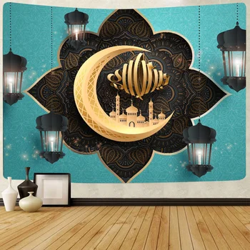 Simsant Ramadan Kareem Tapiserie Luna Steaua Eid Mubarak Religie Festival Agățat de Perete tapet pentru Camera de zi Dormitor Decor