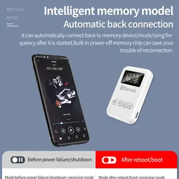 5in1 Bluetooth Reîncărcabil 5.0 Audio FM Transmițător Receptor TF MP3 Player cu Display pentru PC TV Boxe Auto Căști