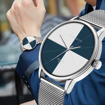 Afaceri Ceas Minimalist Design Cuarț Creative Simplu Bărbați Ceasuri Plasă Curea De Ceas De Mână Iubitul Cadou Relogio Masculino