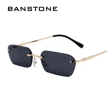 BANSTONE Brand Vintage Mic Dreptunghi HD Bărbați ochelari de Soare pentru Femei Ochelari fără ramă Pătrată Colorate Nuante de Lentile UV400