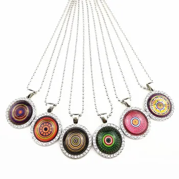 24buc/lot Mandala cu Flori Bandanna Paisley colier Vintage pentru femei culturale Budiste lanț pulover gros de bijuterii