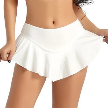 Sexy Scurte Fusta Mini Fusta-Pantalon Femei Micro Mini Fusta Dans Clubwear Metalice Fusta Plisata 3 Culori