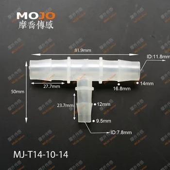 2020 transport Gratuit!! MJ-T14-10-14 Reducerea multiple tee conector de furtun de 10 mm la 14 mm ghimpată tip conectori (10buc/loturi)
