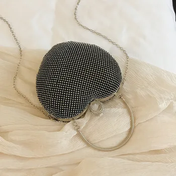 Moda doamnelor geantă de mână de lux de înaltă calitate nobil diamant în formă de inimă petrecere de nunta seara ambreiaj sac, sac de umăr