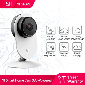 YI Smart Home Camera 3 AI-Powered Camera IP 1080p de Securitate Sistem de Supraveghere de Interior cu Detectare a Omului cu Două sensuri Audio Monitor